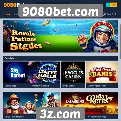 Variedade de jogos disponíveis em 9080bet